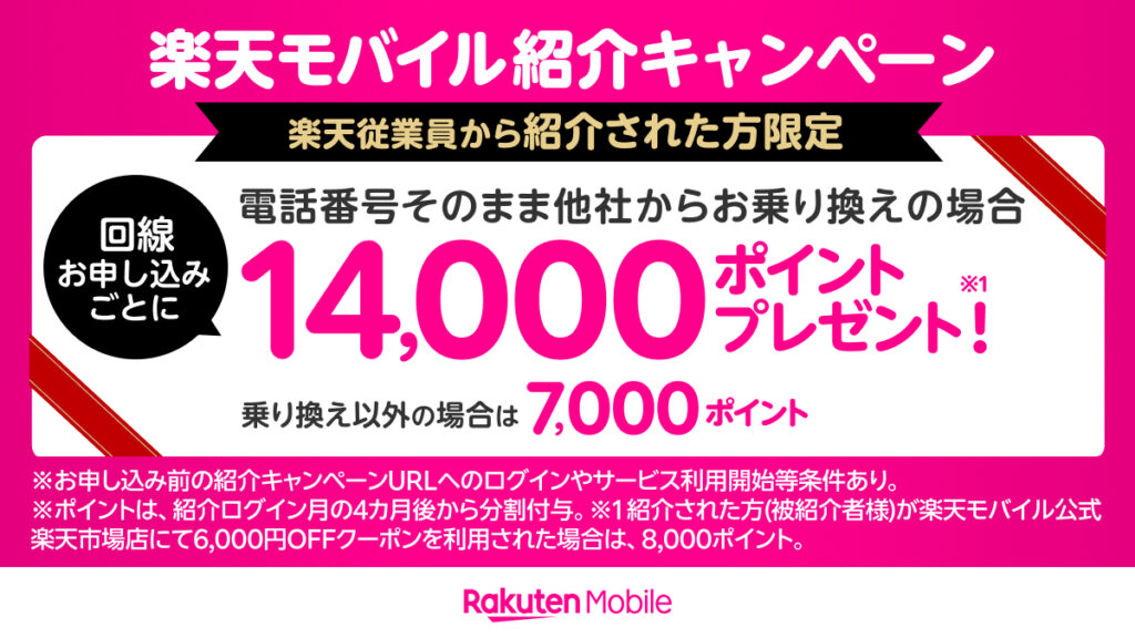 楽天モバイル従業員紹介キャンペーン