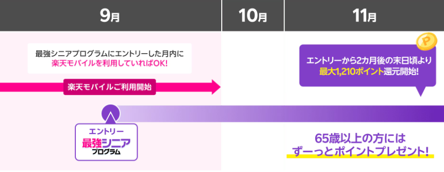 最強シニアプログラムのポイント付与時期