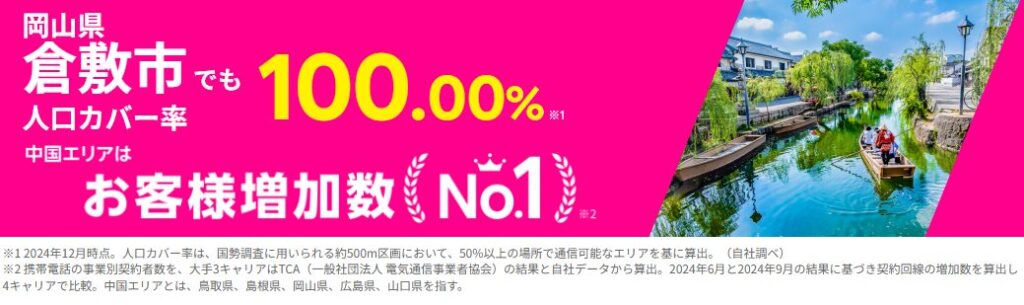 倉敷市の人口カバー率100%