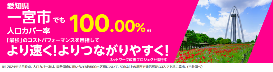一宮市の人口カバー率100%