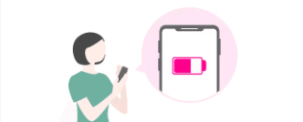 女性とスマホの電池残量