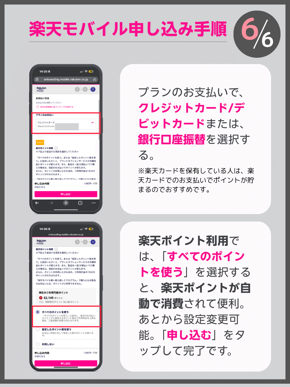 楽天モバイル申し込み手順6/6