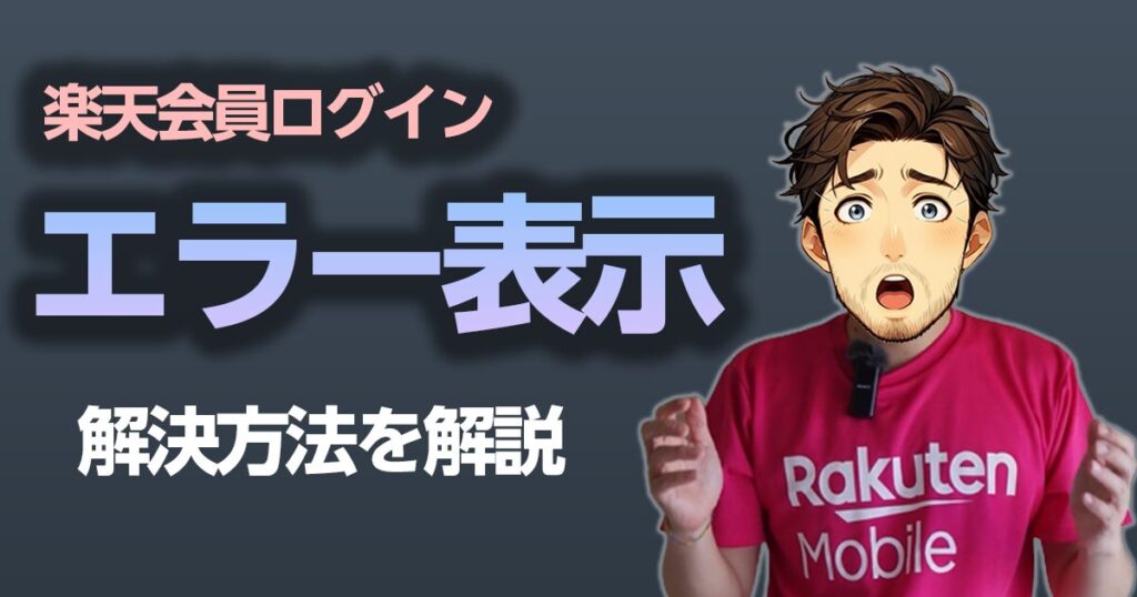 楽天会員ログインエラー表示解決方法