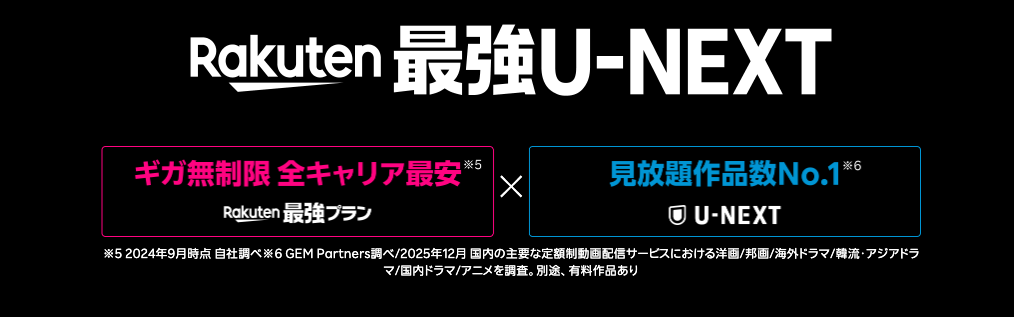 楽天モバイルのRakuten最強U-NEXTとは