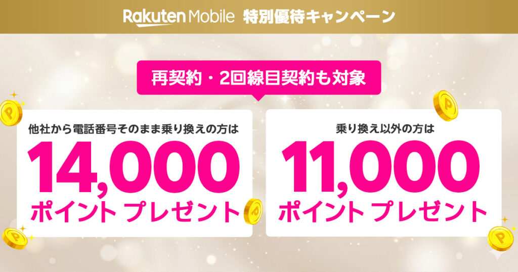 楽天モバイル特別優待キャンペーン