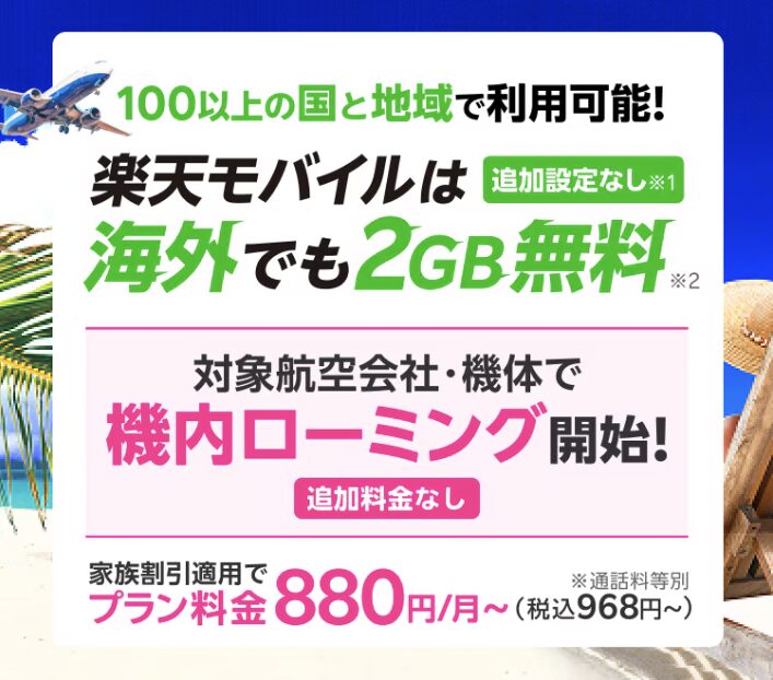 Rakuten Mobile विदेशी रोमिङ
