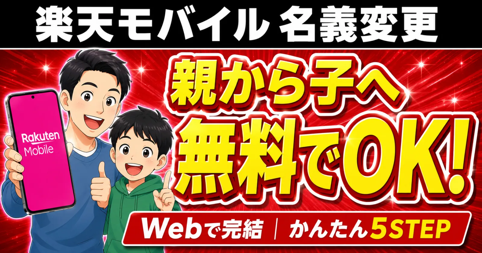 楽天モバイル名義変更キャンペーン