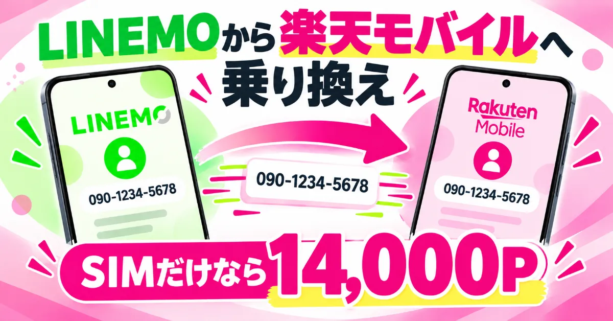 LINEMOから楽天モバイルへ乗り換え特典